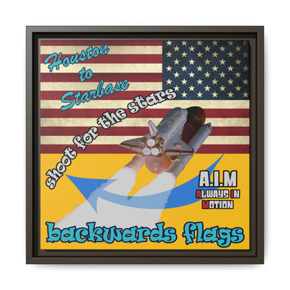 shoot for the stars - framed canvas art (yellow)