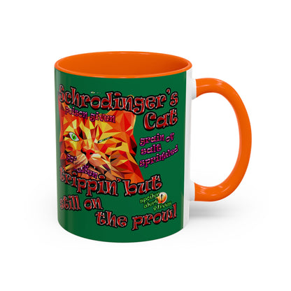 schrodinger's cat - Accent Mug (dark green)