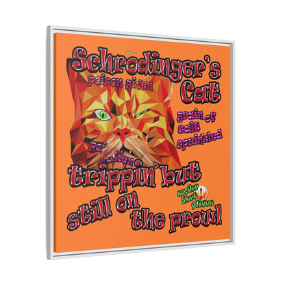 schrodinger's cat - framed canvas art (crusta)