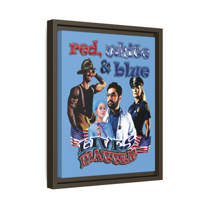 rw&b lives matter - framed canvas art (light blue)
