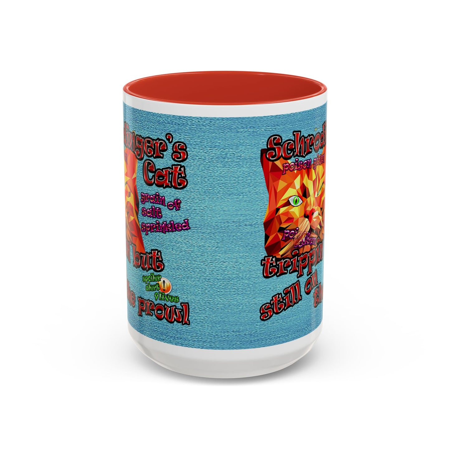 schrodinger's cat - Accent Mug (faded blue)