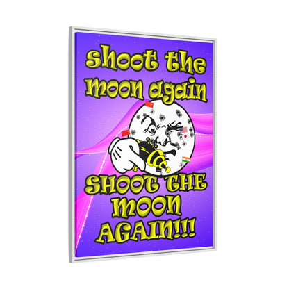 shoot the moon again - framed canvas art (purple-pink wave)