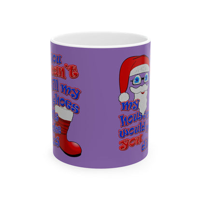 santa's shoes - White Mug (light purple)