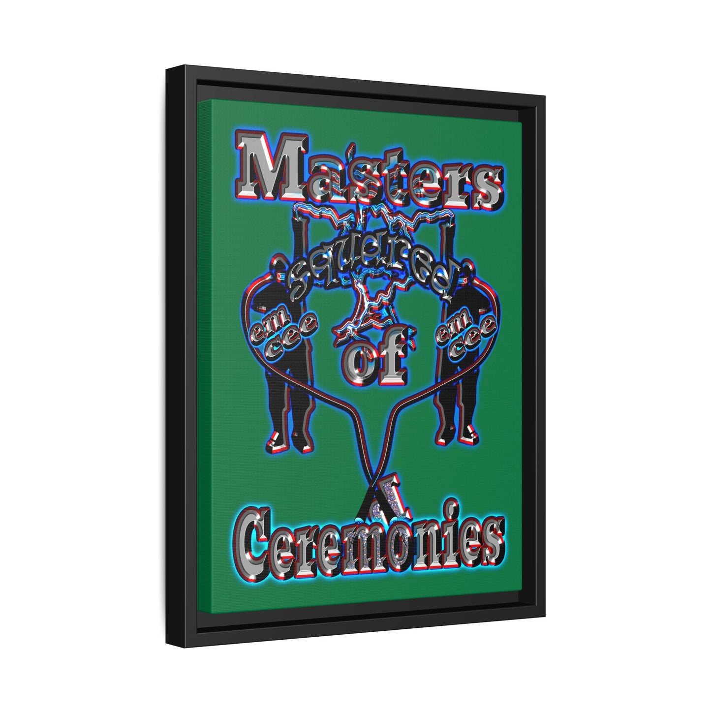 em cee squared - framed canvas art (dark green)