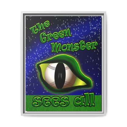 green monster - framed canvas art ('snoops' background)