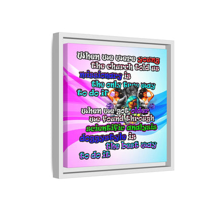 doggystyle - framed canvas art (light blue-pink wave)