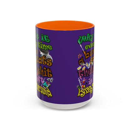 the bum's shit - Accent Mug (purple)