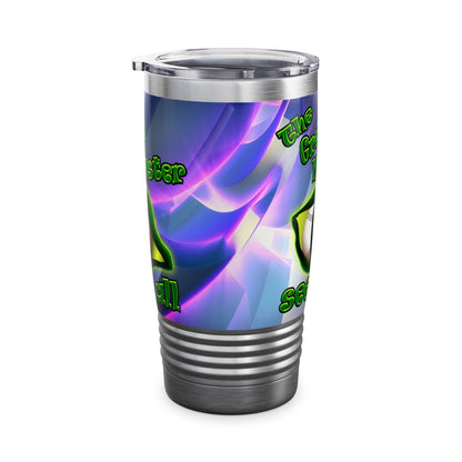 green monster - Ringneck Tumbler, 20oz (grey-pink wave)