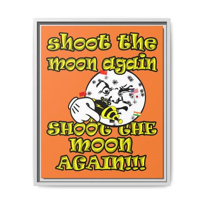 shoot the moon again - framed canvas art (crusta)