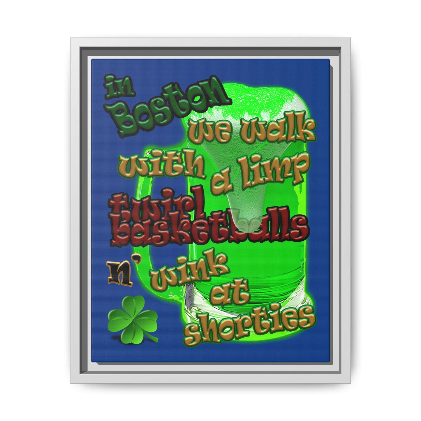 celtics logo - framed canvas art (dark blue)