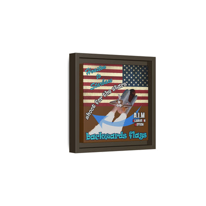 shoot for the stars - framed canvas art (brown)