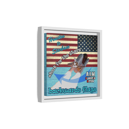 shoot for the stars - framed canvas art (faded blue)