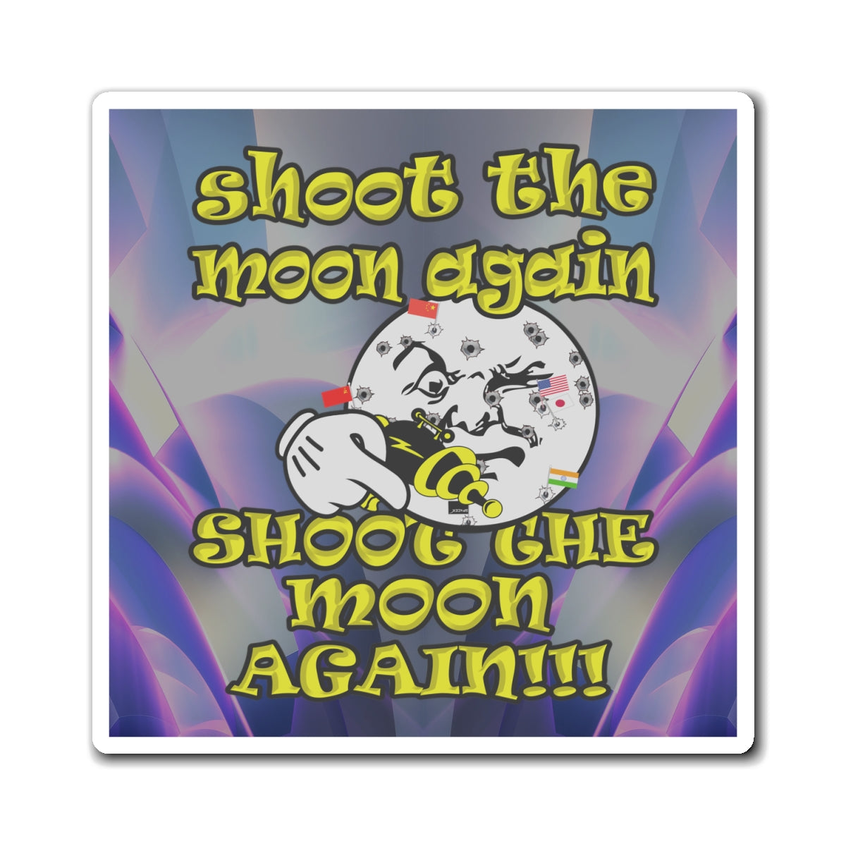 shoot the moon again - Magnets - (grey-pink wave)