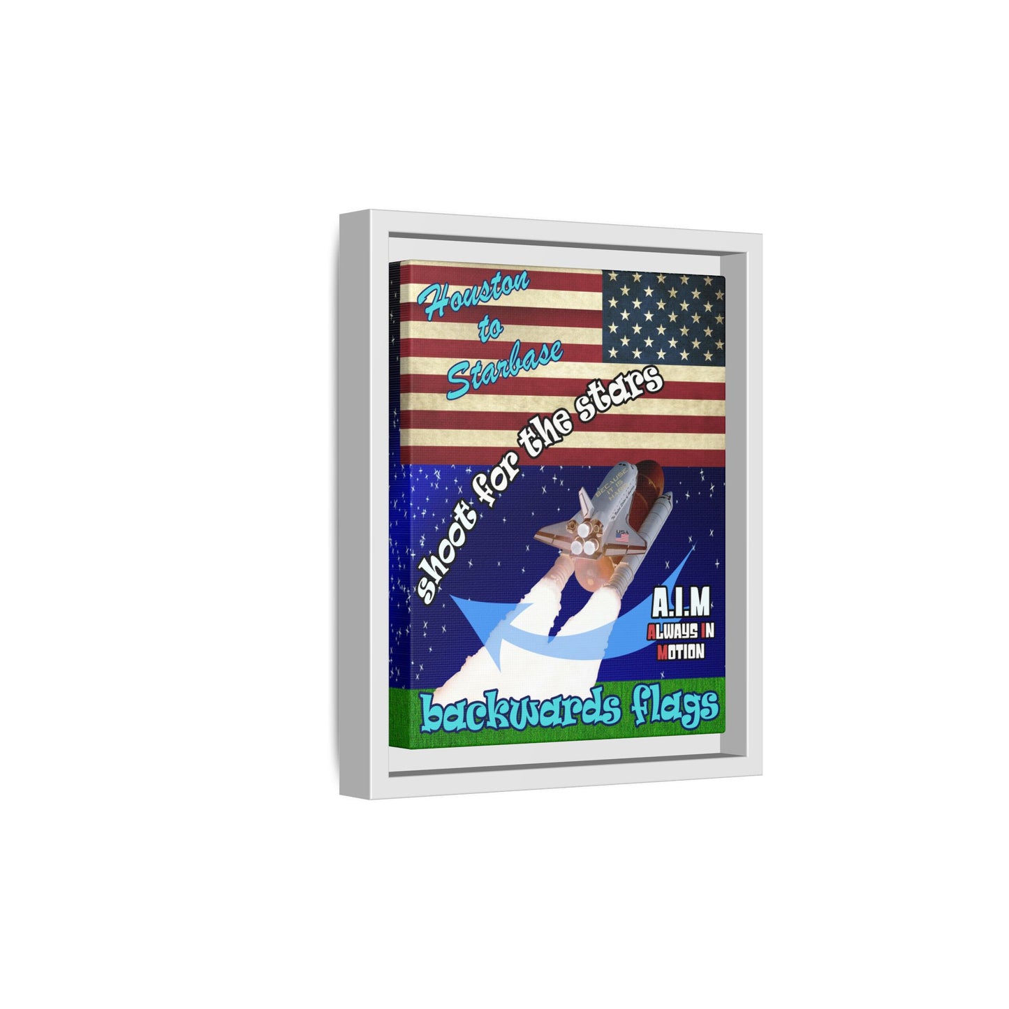 shoot for the stars - framed canvas art ('snoops' background)