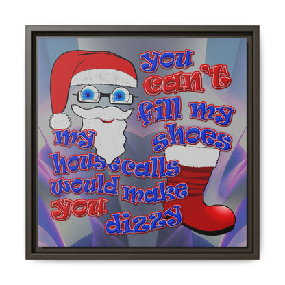 santa's shoes - framed canvas art (grey-pink wave)