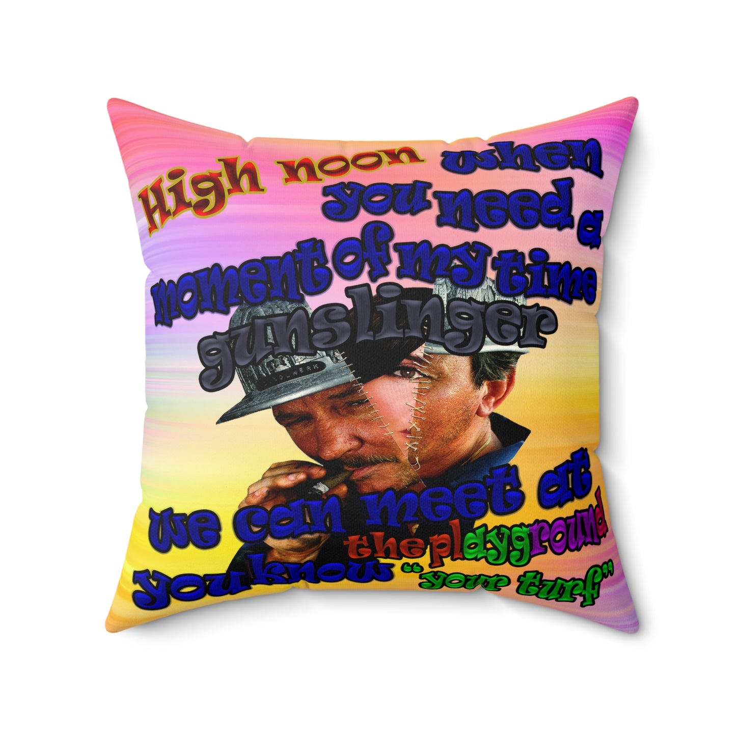 high noon - Faux Suede Square Pillow - (color blur)