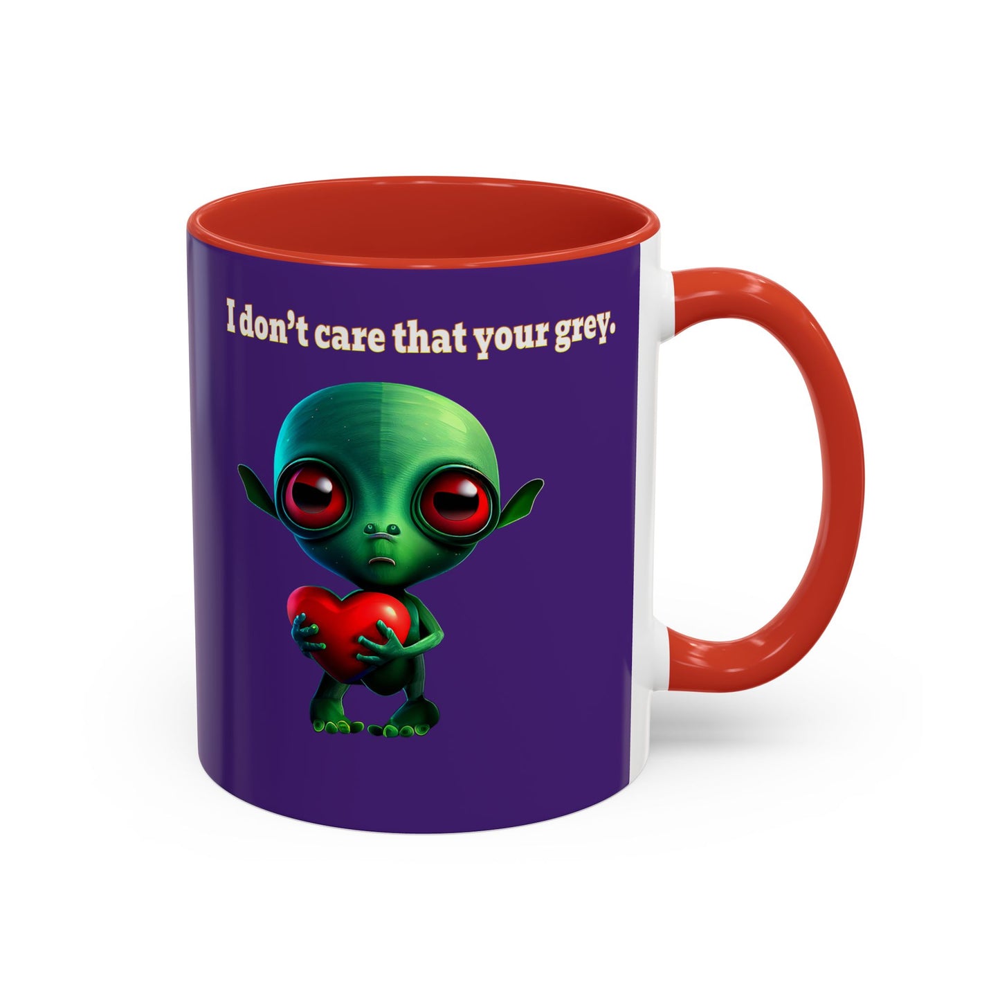 I don't care that your grey - Accent Mug (purple)