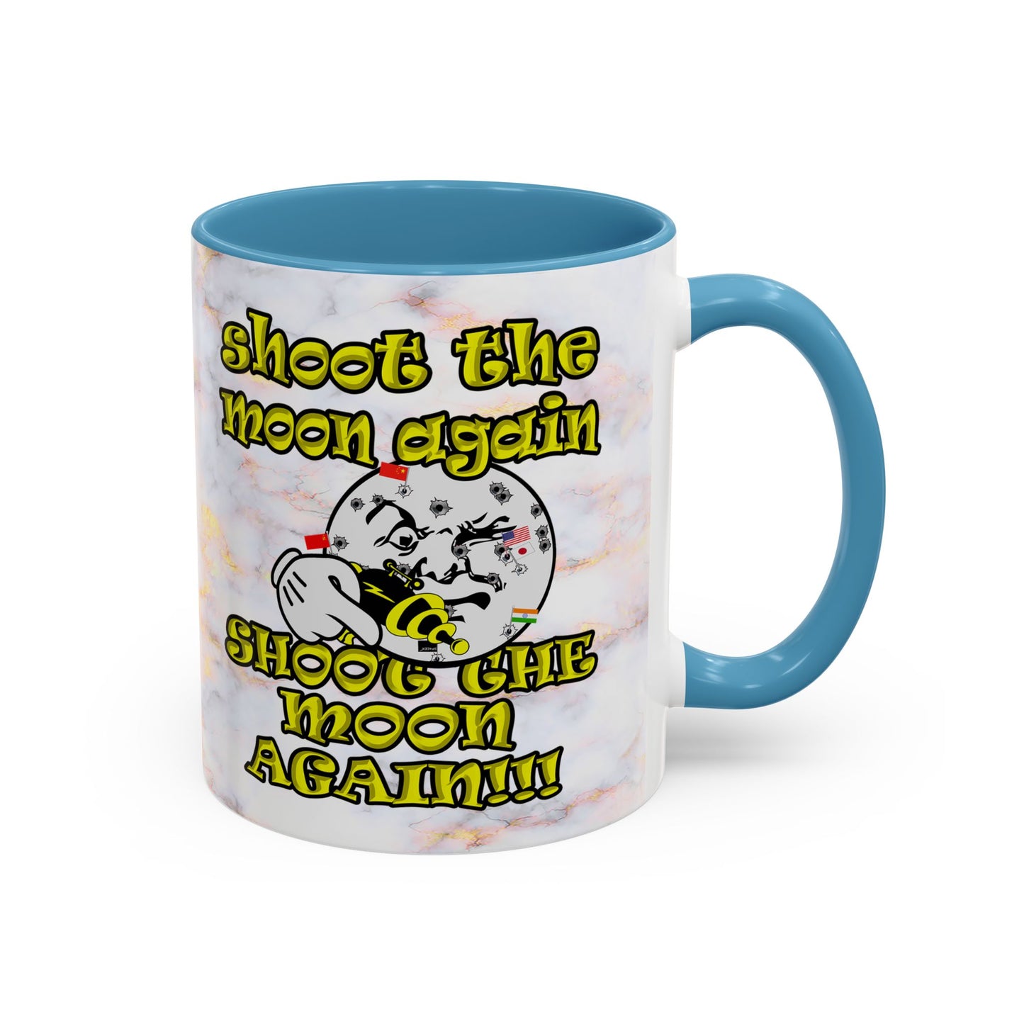 shoot the moon again - Accent Mug (white marble)