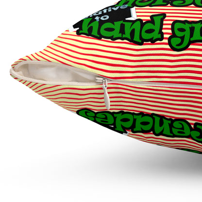 my luck - Spun Polyester Square Pillow - (yellow-orange wave)