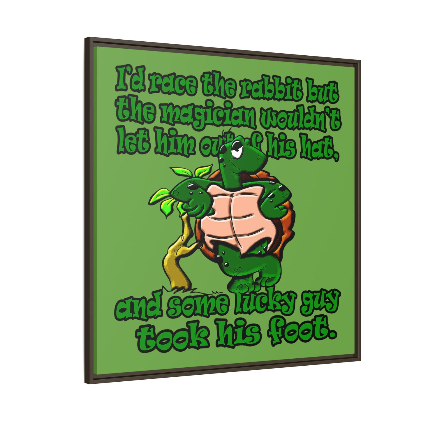 turtle race - framed canvas art (green)