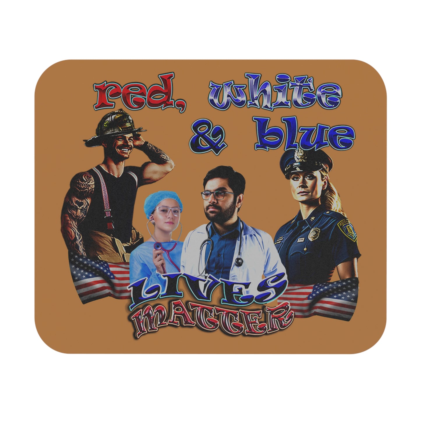 rw&b lives matter - Mouse Pad (Rectangle) (light brown)