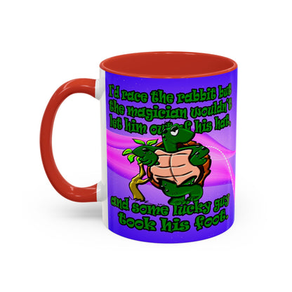 turtle race - Accent Mug (purple-pink wave)