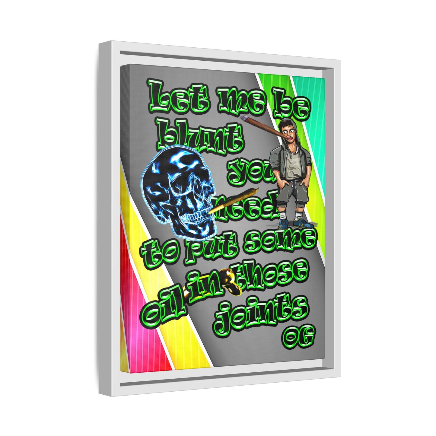og - framed canvas art (rainbow split)