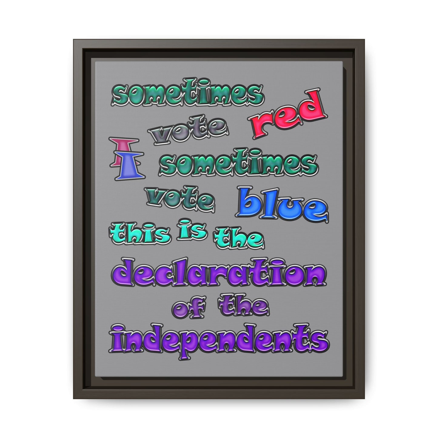 declaration of the independents - framed canvas art (grey)