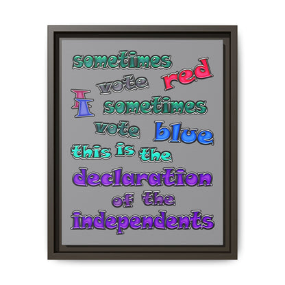 declaration of the independents - framed canvas art (grey)