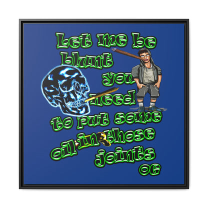 og - framed canvas art (dark blue)