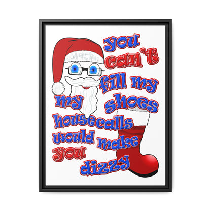 santa's shoes - framed canvas art (white)