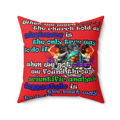doggystyle - Faux Suede Square Pillow - (red)