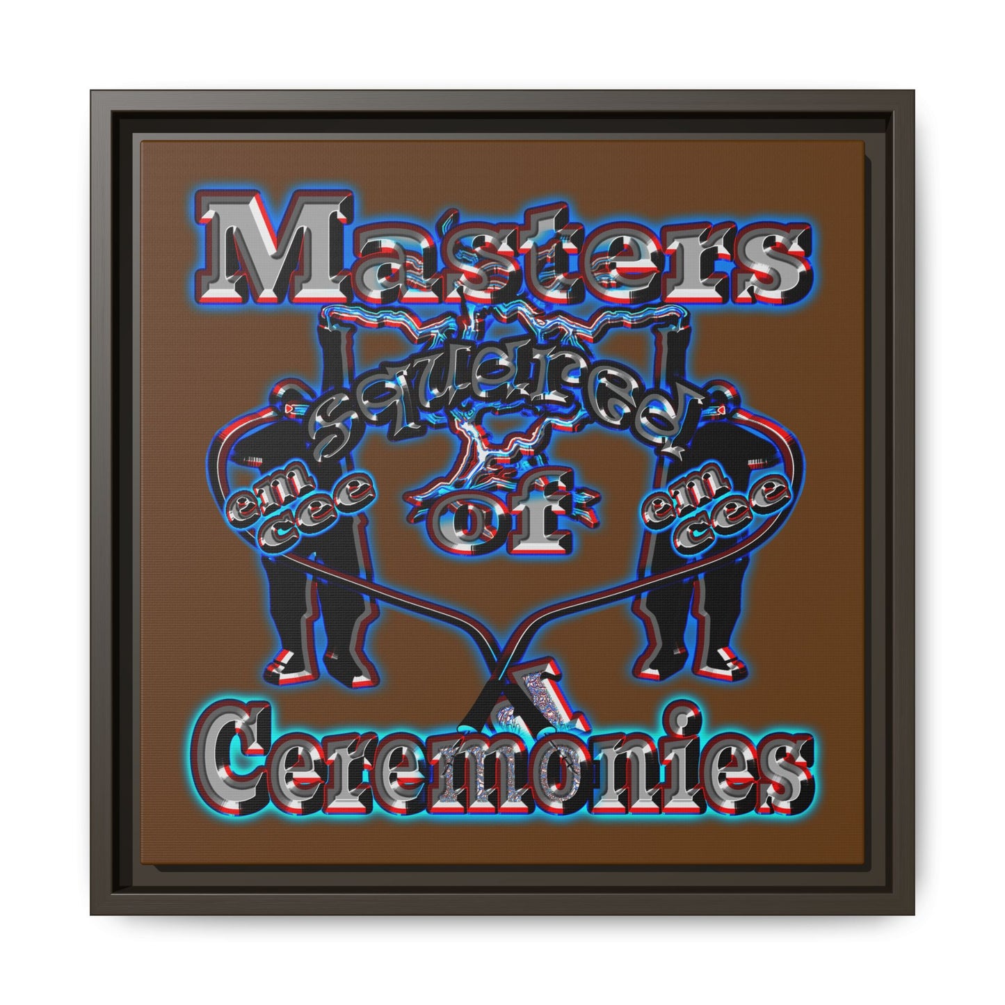 em cee squared - framed canvas art (brown)