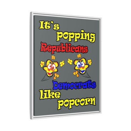popping like popcorn - framed canvas art (dark grey)