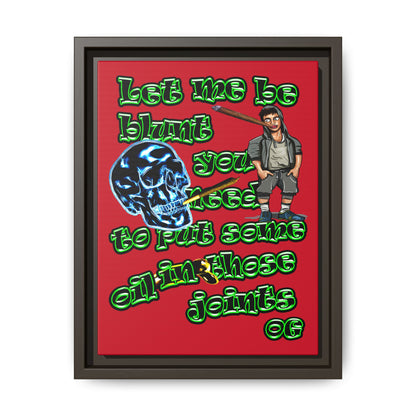 og - framed canvas art (dark red)