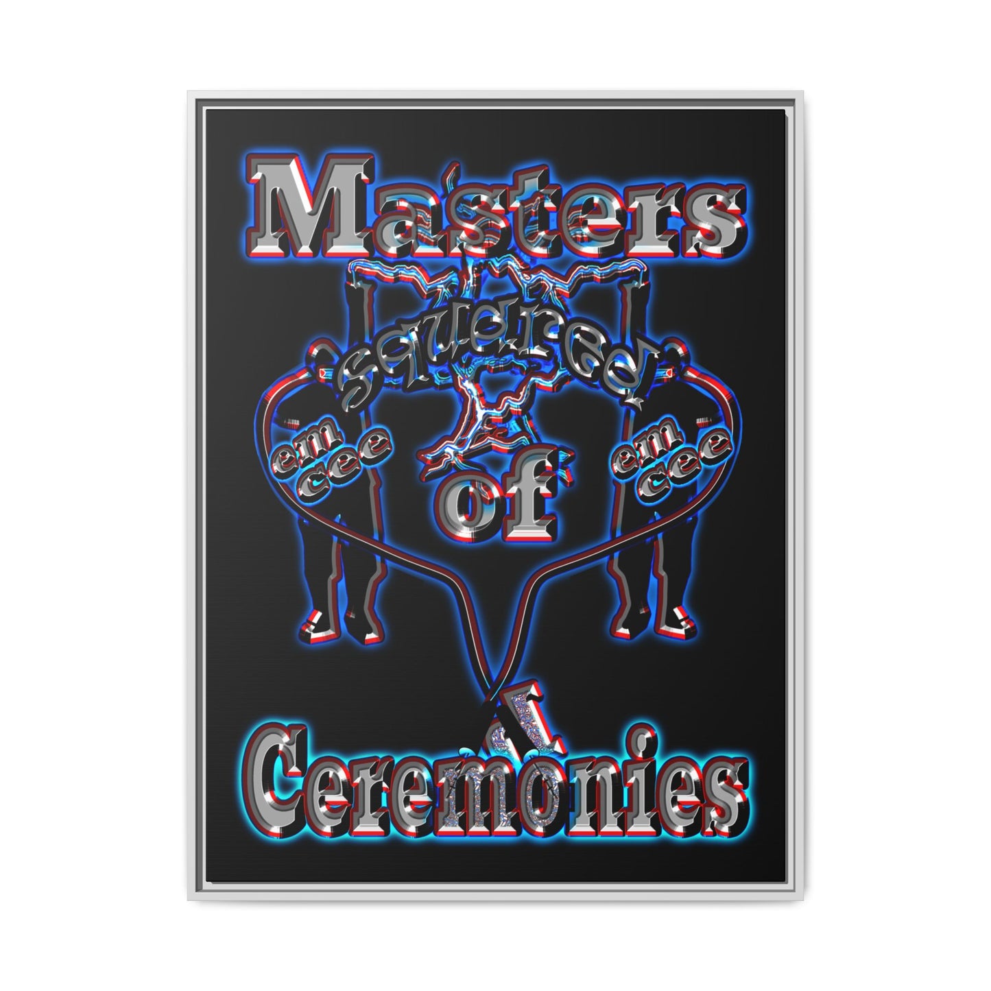 em cee squared - framed canvas art (black)