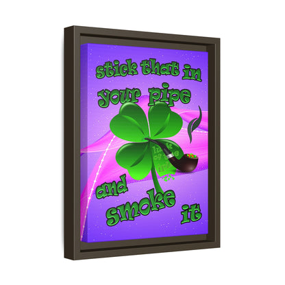 stick that in your pipe and smoke it - framed canvas art (purple-pink wave)
