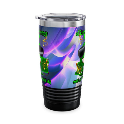 disc jockey - Ringneck Tumbler, 20oz (grey-pink wave)