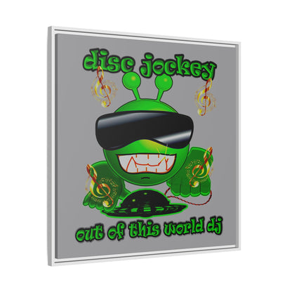 disc jockey - framed canvas art (grey)