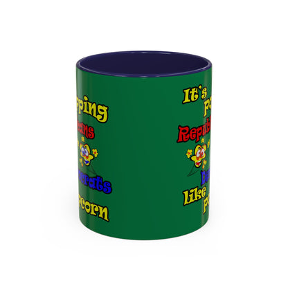 popping like popcorn - Accent Mug (dark green)