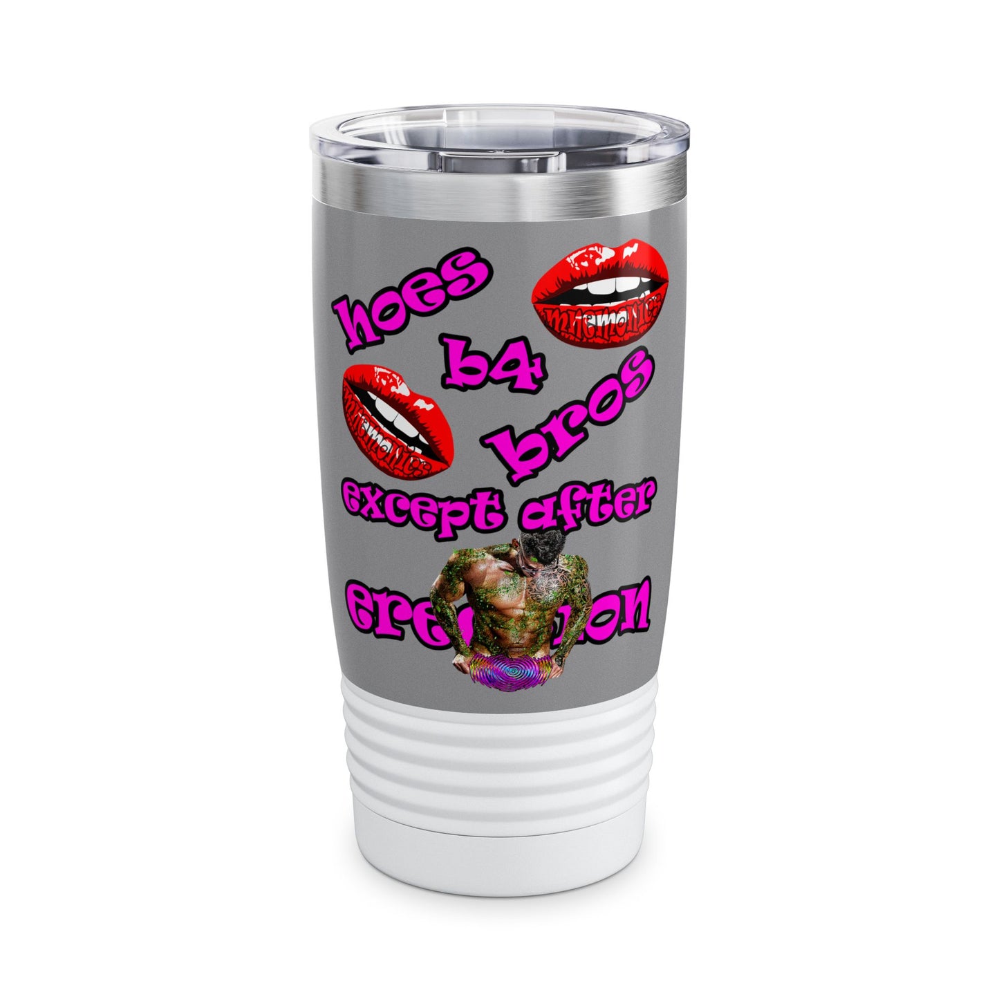 hoes b4 bros - Ringneck Tumbler, 20oz (grey)