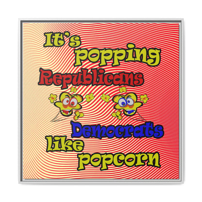 popping like popcorn - framed canvas art (yellow-orange wave)