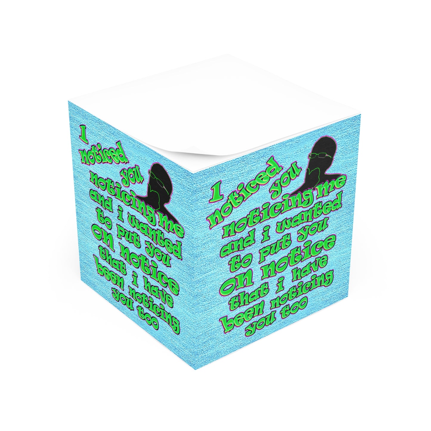 noticed you noticing - note cube (faded blue)