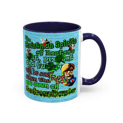 christmas spirits of boston - Accent Mug (faded blue)