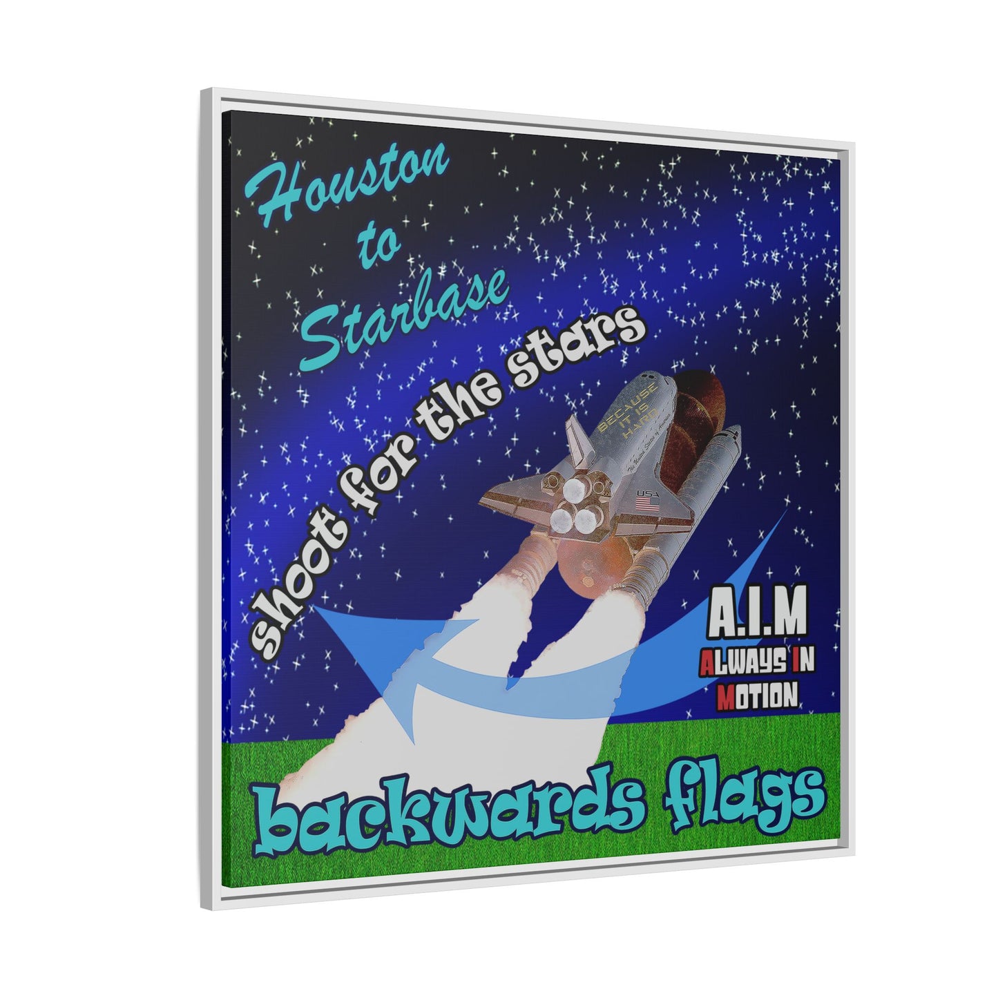 shoot for the stars - framed canvas art ('snoops' background)
