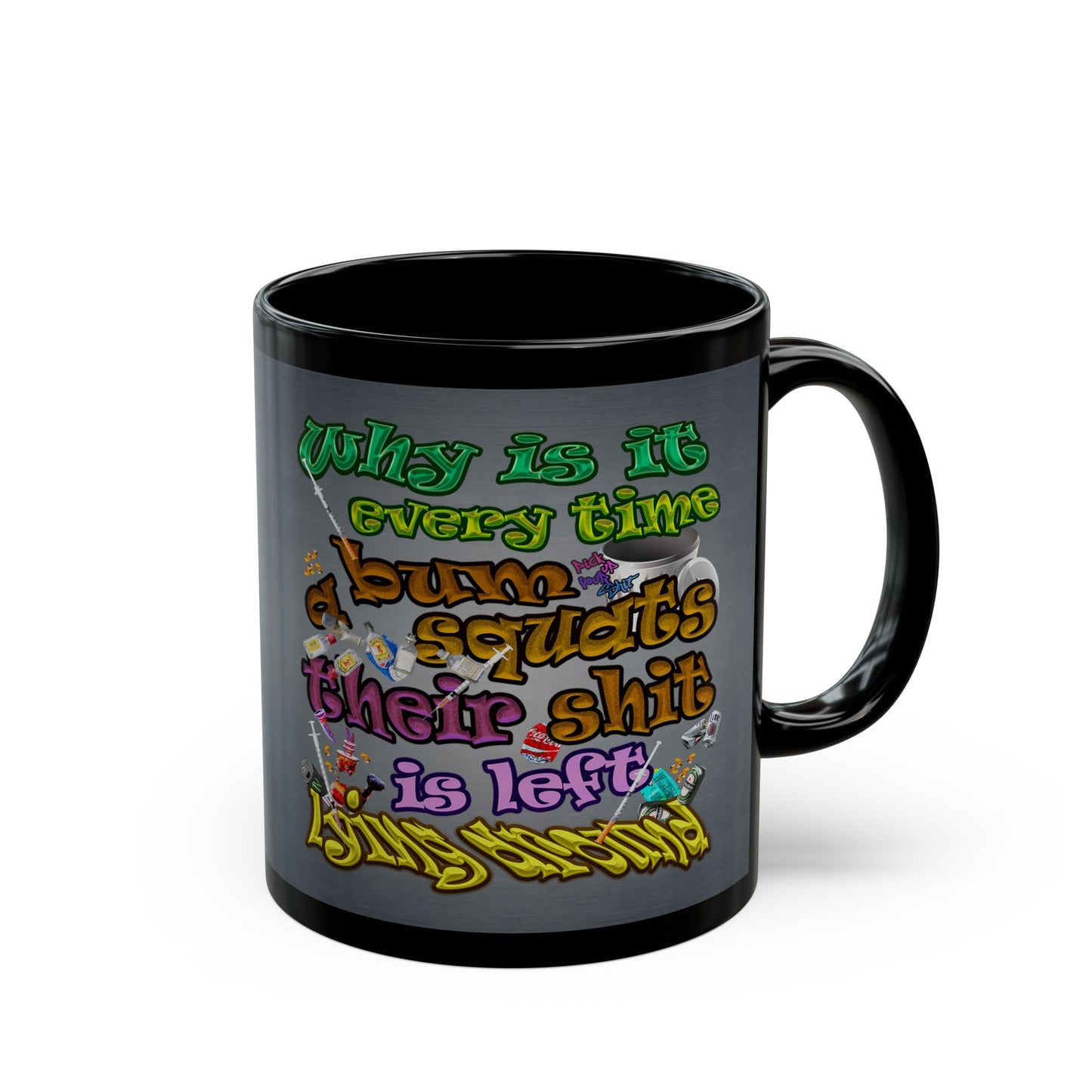 the bum's shit - Black Mug (grey-light grey)
