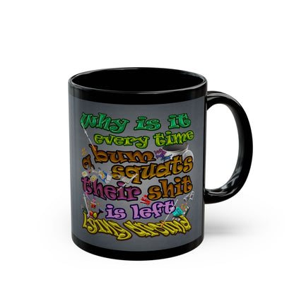 the bum's shit - Black Mug (grey-light grey)