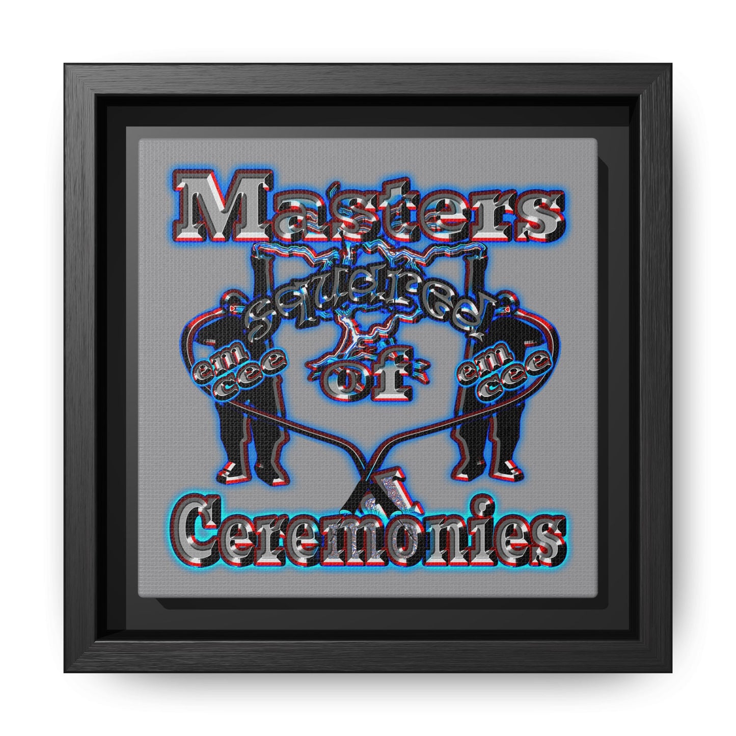 em cee squared - framed canvas art (grey)