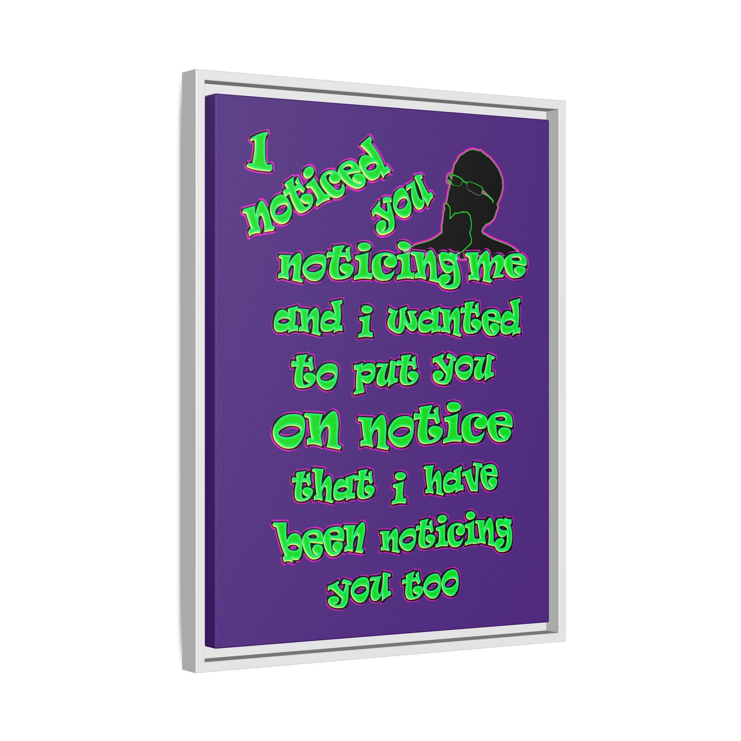 noticed you noticing - framed canvas art (purple)