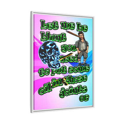 og - framed canvas art (light blue-pink wave)